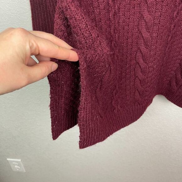 FOREVER 21 Burgundy Tunic Length Turtleneck Sweater Size M - Picture 4 of 8